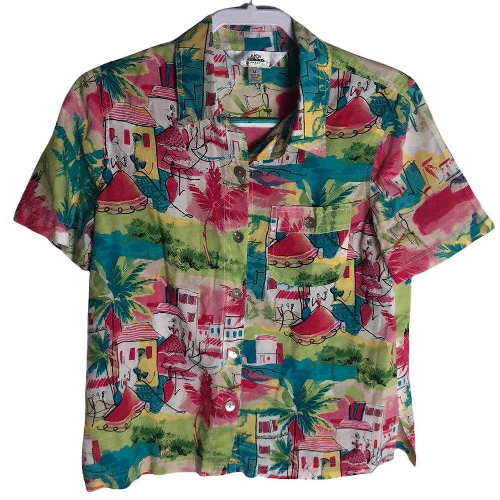 Amy Su Multicolor Button Up Shirt Size M